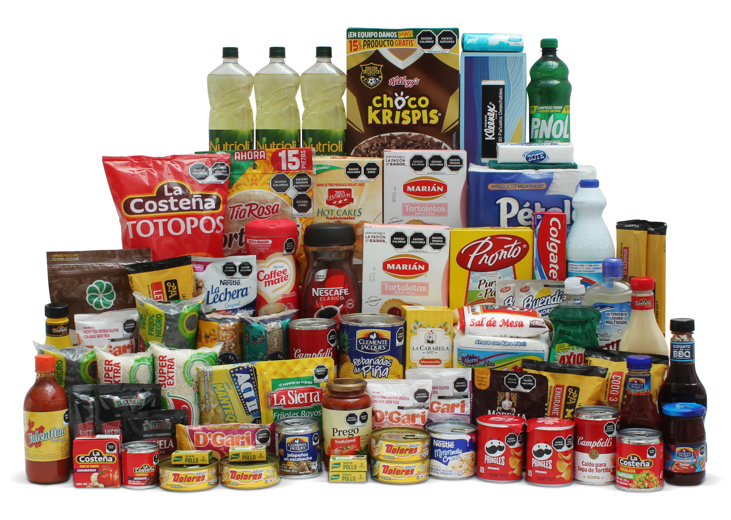 Despensa empresarial Plenitud con productos esenciales y presentación corporativa.